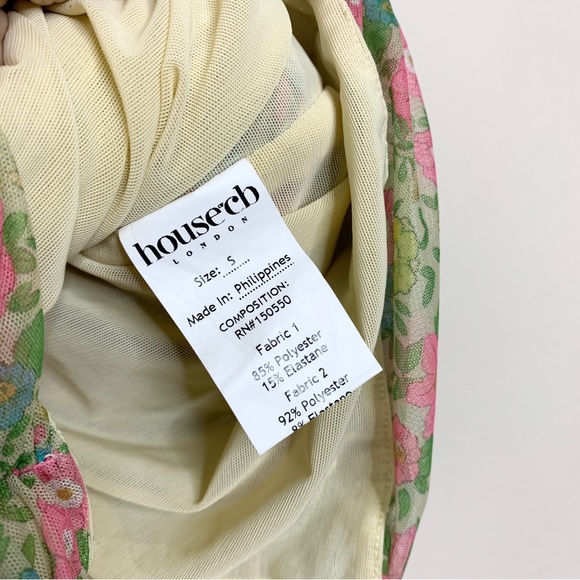 House of CB Ella Ruched Organza Mesh Mini Dress *Vintage Floral* - Picture 14 of 15